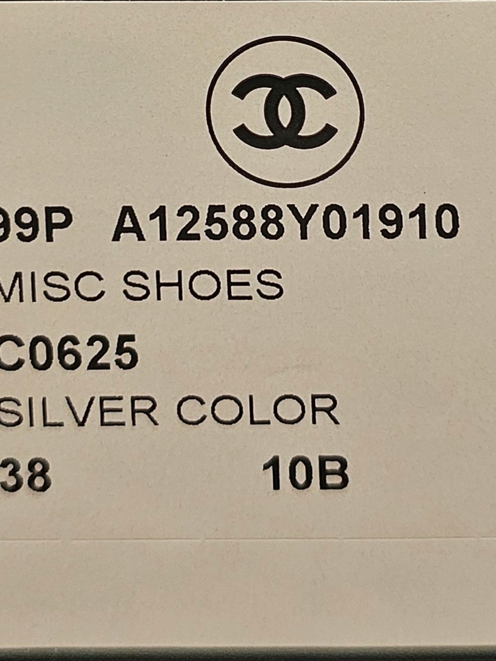 CHANEL Silver & Black Cap Toe Mary Jane Flats Size 38 / 7.5 With Box - Picture 2 of 7
